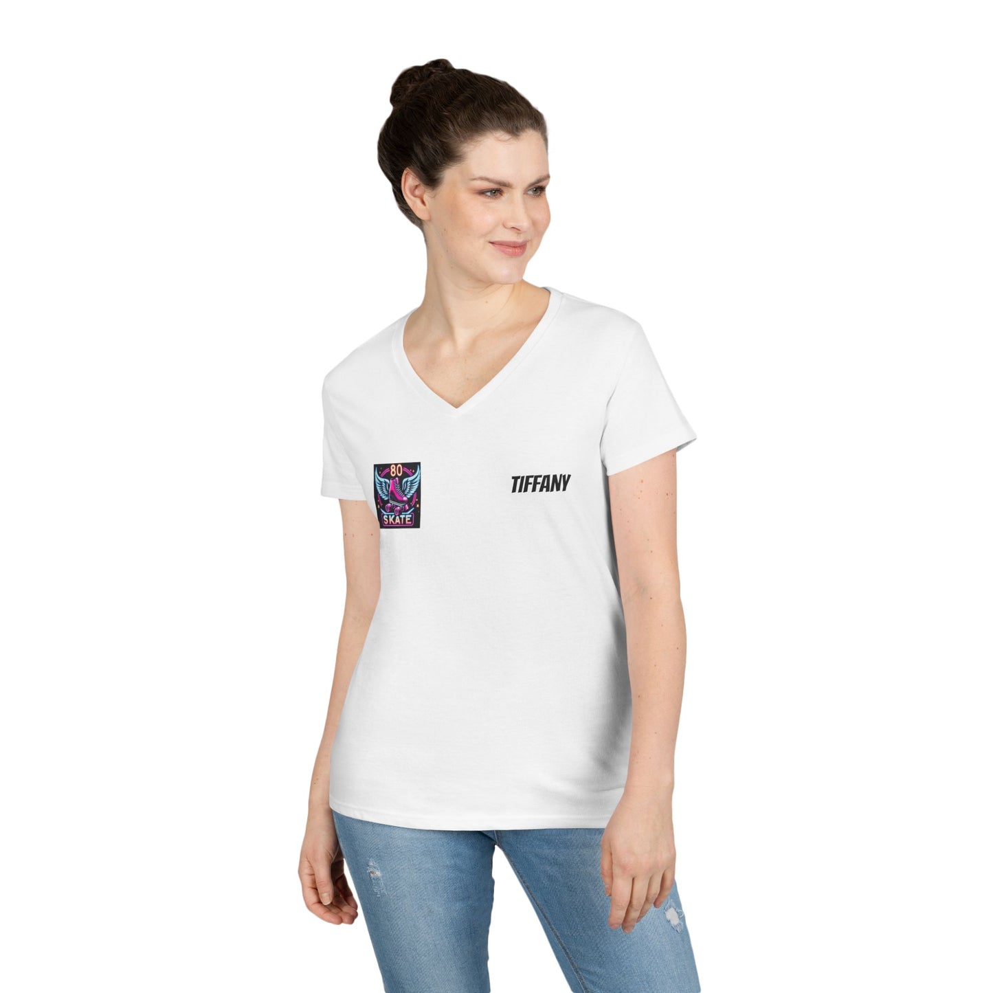 80s Skate Vintage V-Neck T-Shirt for Ladies