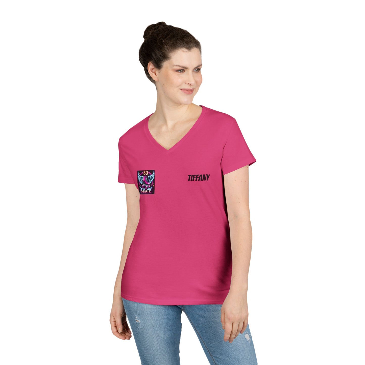 80s Skate Vintage V-Neck T-Shirt for Ladies